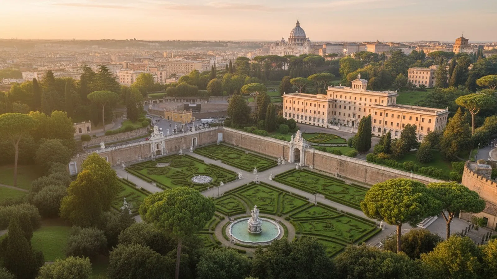 La cupola di San Pietro vista dai giardini vaticani
